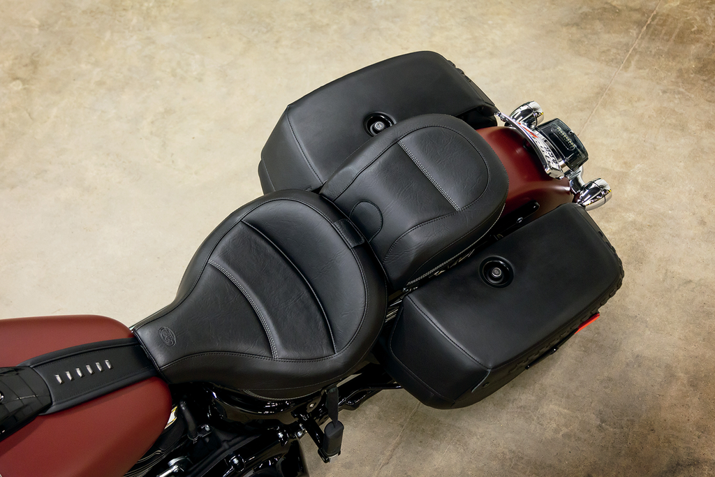 MUSTANG Max Profile Solo Touring Seat - with Driver Backrest - Black - Original - FLHC/FLDE 79330 — image 2