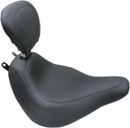 MUSTANG Wide Tripper™ Solo Seat - with Backrest - Smooth - Black - FLDE/FLHC '18-'25 79332 — image 1