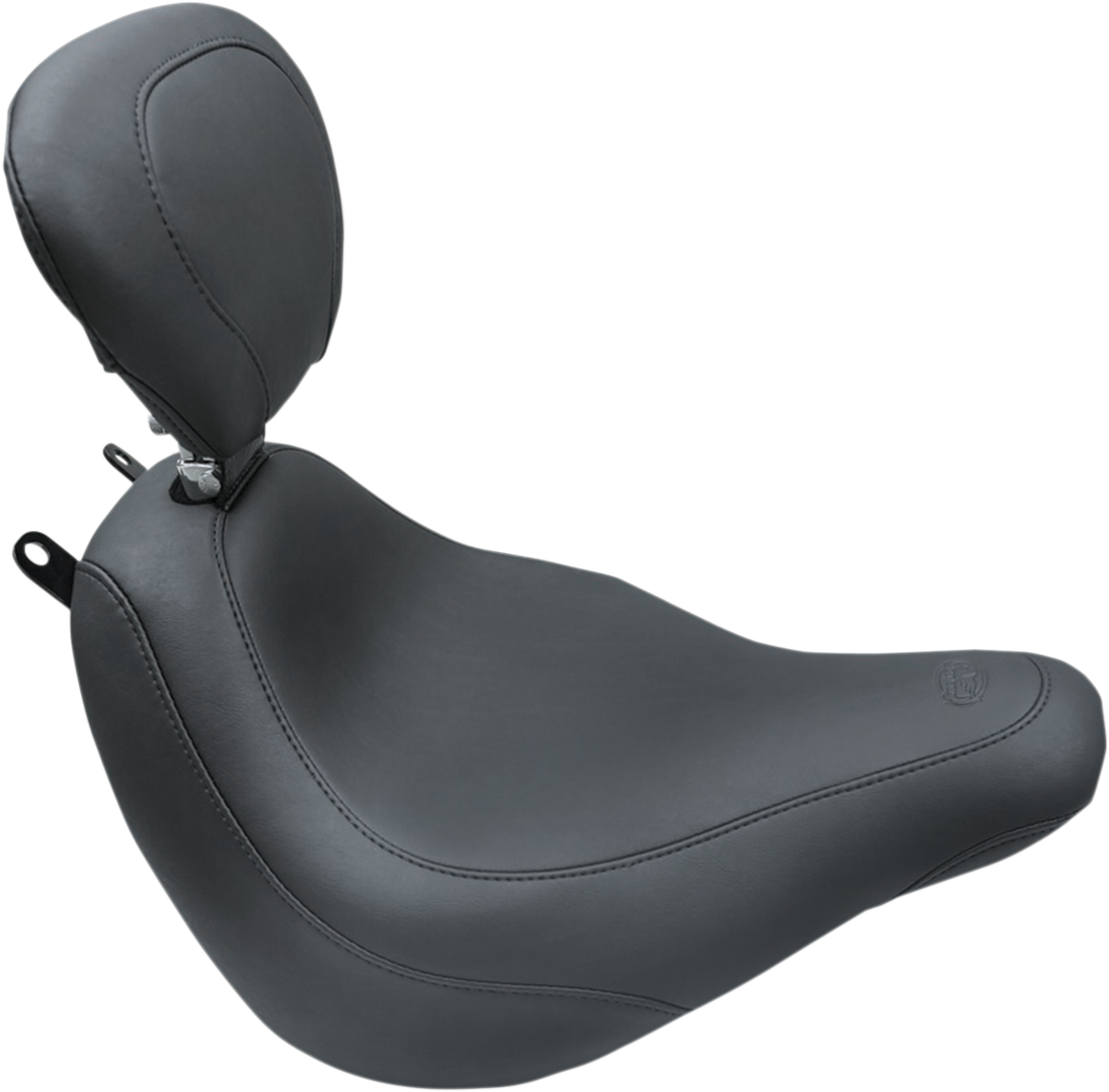 MUSTANG Wide Tripper™ Solo Seat - with Backrest - Smooth - Black - FLDE/FLHC '18-'25 79332 — image 1