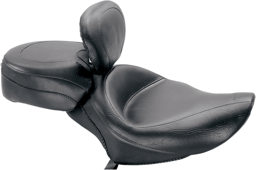 MUSTANG Wide Solo Seat - With Backrest - Vintage - Black - Smooth - XL '04-'21 79427 — image 1