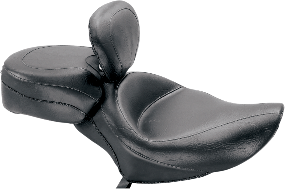 MUSTANG Wide Solo Seat - With Backrest - Vintage - Black - Smooth - XL '04-'21 79427 — image 1