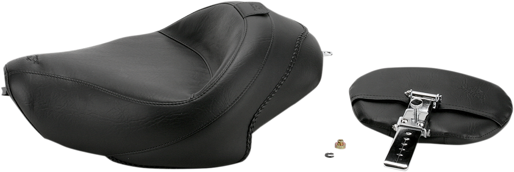 MUSTANG Wide Solo Seat - With Backrest - Vintage - Black - Smooth - XL '04-'21 79429 — image 2