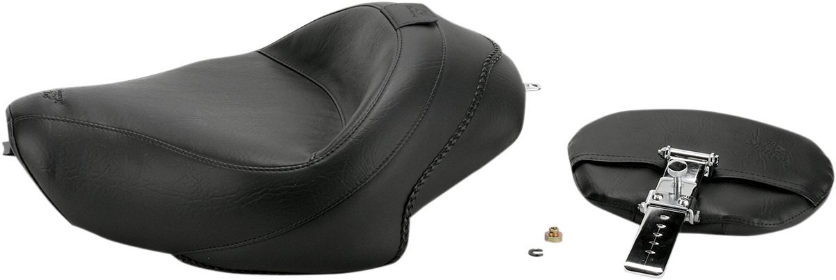 MUSTANG Wide Solo Seat - With Backrest - Vintage - Black - Smooth - XL '04-'21 79429 — image 2