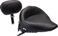 MUSTANG Wide Solo Seat - With Backrest - Black - Studded w/ Concho - FLST '00-'15 79485 — image 1