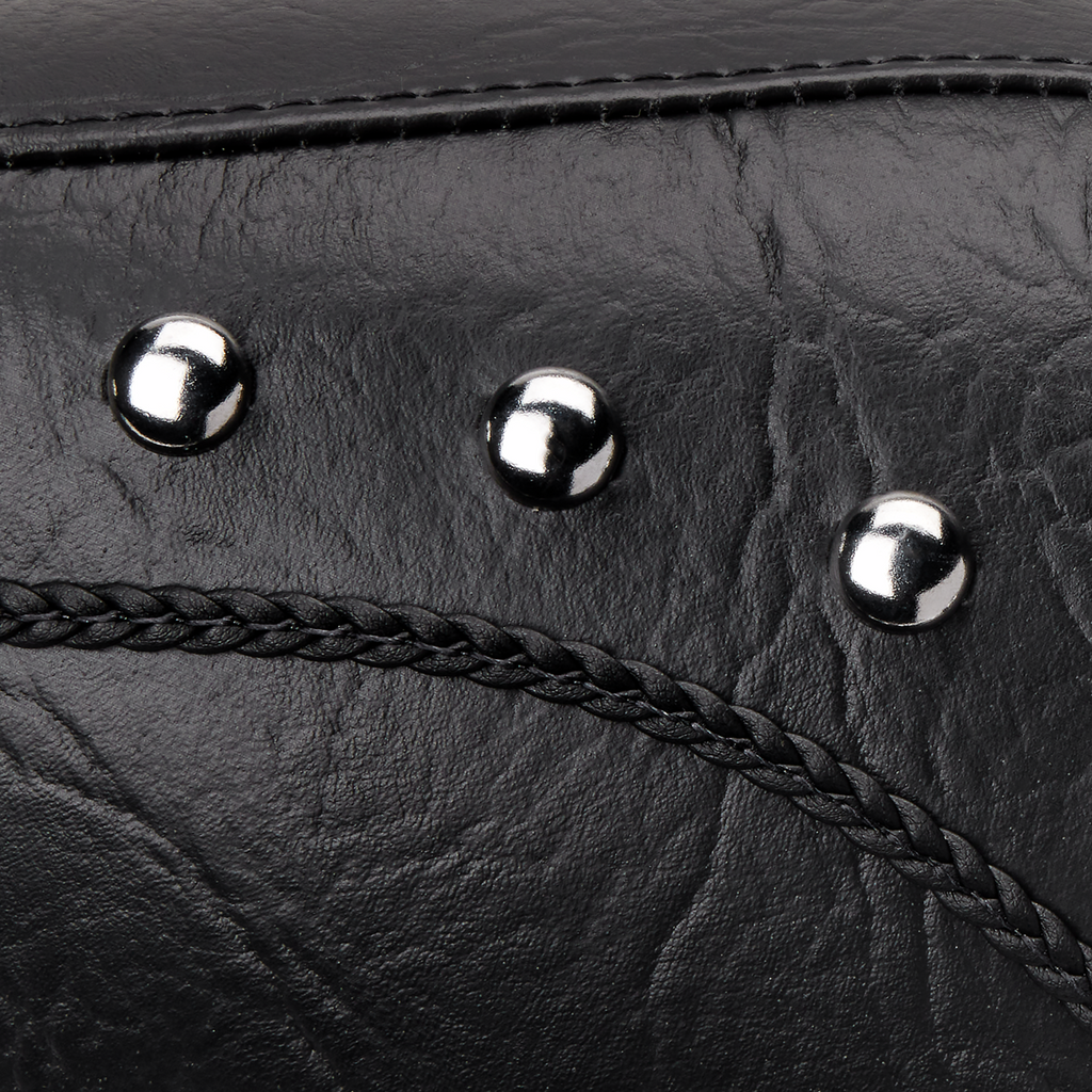 MUSTANG Wide Rear Seat - Studded - Black - FLST '00-'15 79486 — image 2