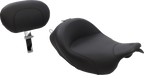MUSTANG Wide Solo Seat - With Backrest - Vintage - Black - Smooth - FL '08-'25 79600 — image 1