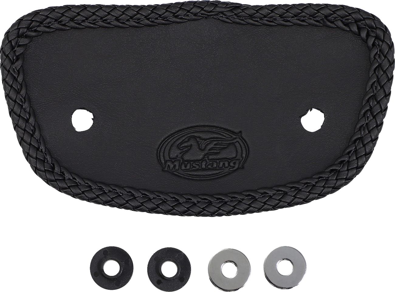 MUSTANG Wide Solo Seat - With Backrest - Black - Studded w/ Concho - FLH/FLT '08-'25 79602 — image 3