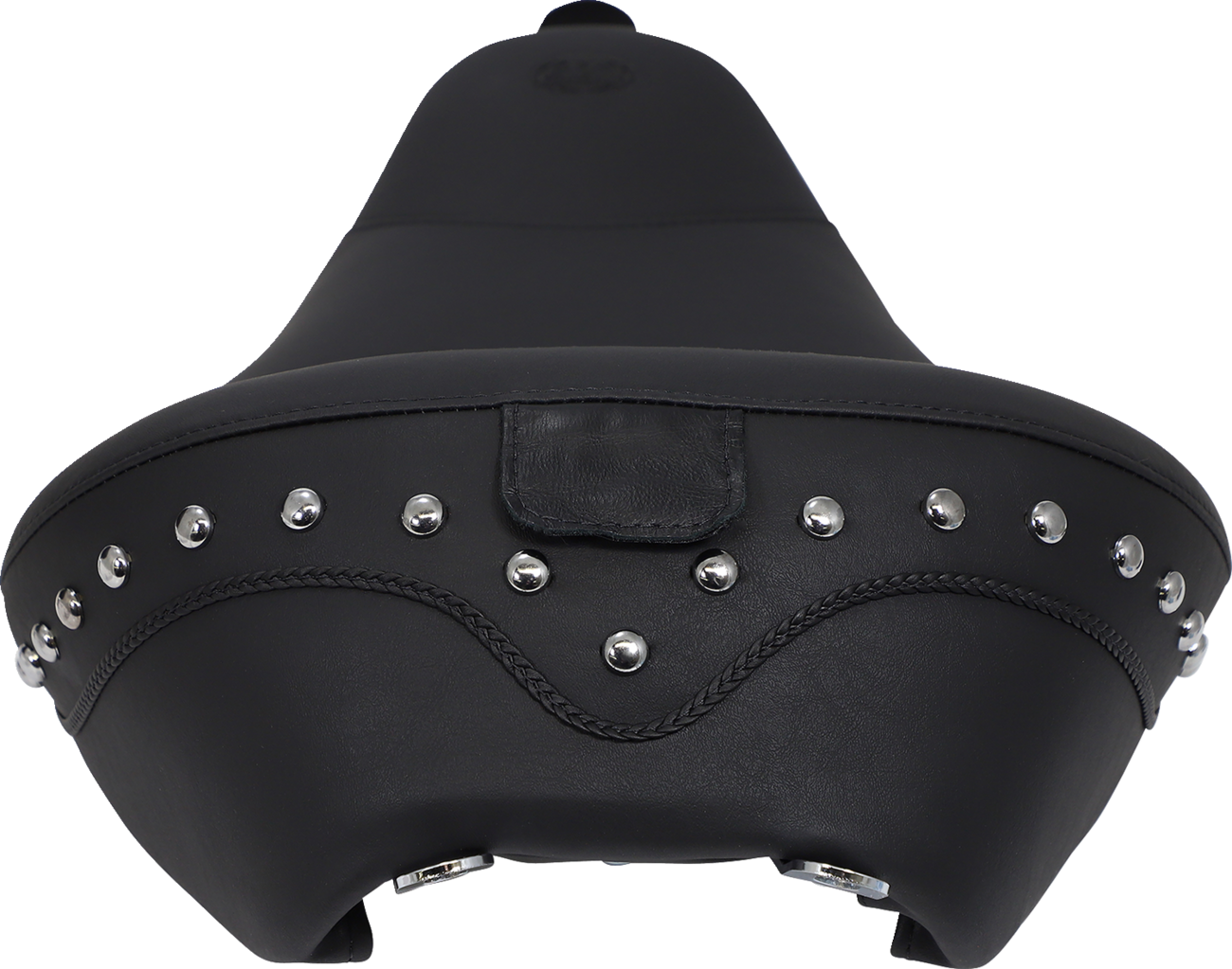 MUSTANG Wide Solo Seat - With Backrest - Black - Studded w/ Concho - FLH/FLT '08-'25 79602 — image 5
