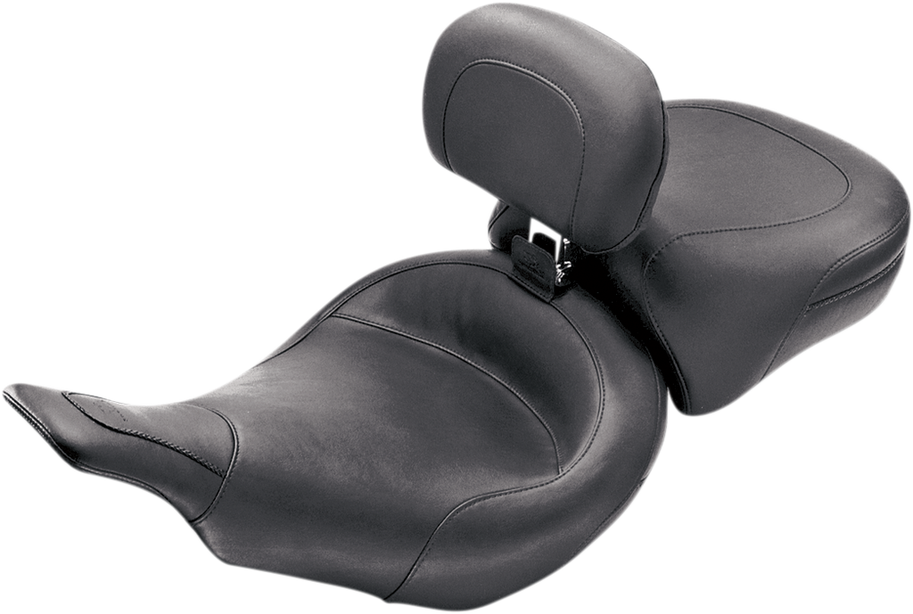 MUSTANG Wide Solo Seat - With Backrest - Black - Studded w/ Concho - FLH/FLT '08-'25 79602 — image 7