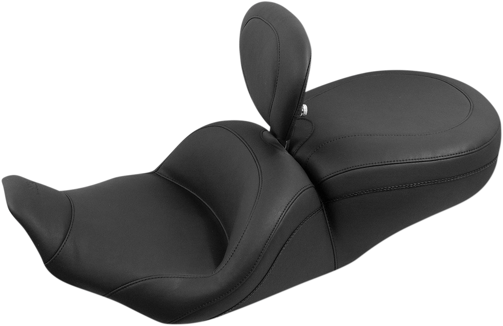 MUSTANG Lowdown Seat - with Driver Backrest - Plain - FLHR/FLHX '97-'07 79672 — image 1