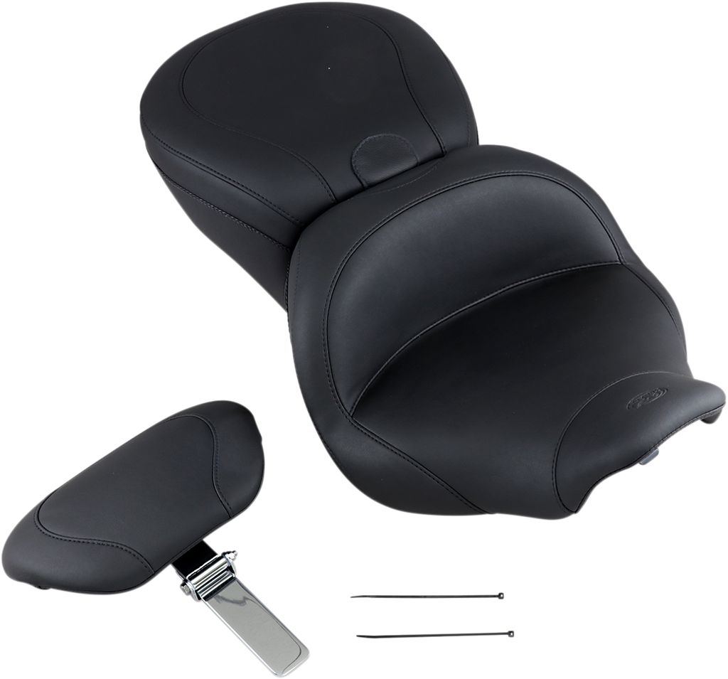 MUSTANG Lowdown Seat - with Driver Backrest - Plain - FLHR/FLHX '97-'07 79672 — image 2