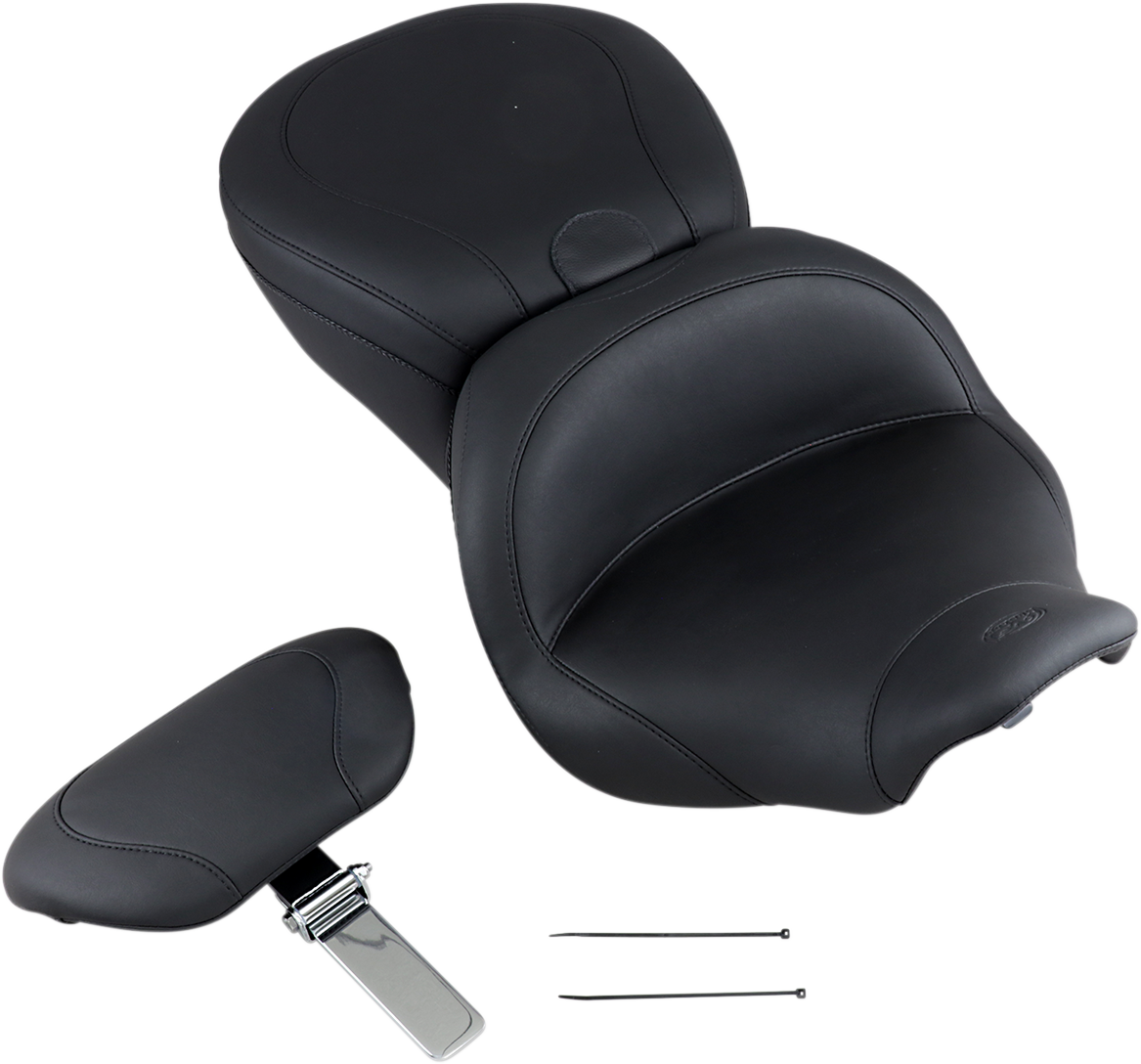 MUSTANG Lowdown Seat - with Driver Backrest - Plain - FLHR/FLHX '97-'07 79672 — image 2