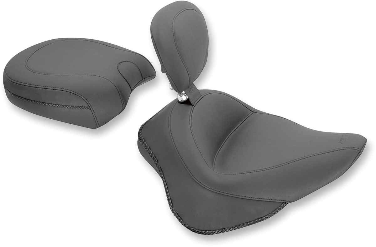 MUSTANG Wide Solo Seat - With Backrest - Vintage - Black - Smooth - FL/FX '11-'17 79742 — image 2