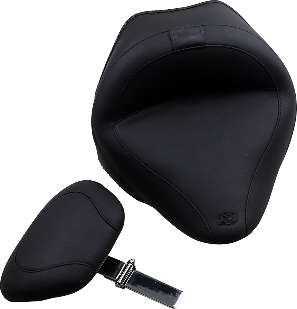 MUSTANG Wide Solo Seat - With Backrest - Vintage - Black - Smooth - FL/FX '11-'17 79742 — image 3