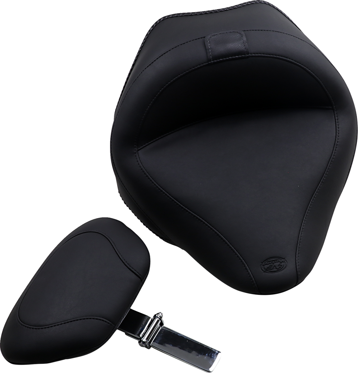 MUSTANG Wide Solo Seat - With Backrest - Vintage - Black - Smooth - FL/FX '11-'17 79742 — image 3