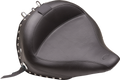 MUSTANG Wide Solo Seat - With Backrest - Black - Studded w/ Concho - FLSTN '05-'17 79913 — image 1