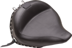 MUSTANG Wide Solo Seat - With Backrest - Black - Studded w/ Concho - FLSTN '05-'17 79913 — image 1