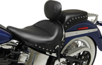 MUSTANG Wide Solo Seat - With Backrest - Black - Studded w/ Concho - FLSTN '05-'17 79913 — image 2