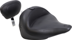 MUSTANG Wide Solo Seat - With Backrest - Vintage - Black - Smooth - FLSTN '05-'17 79914 — image 1