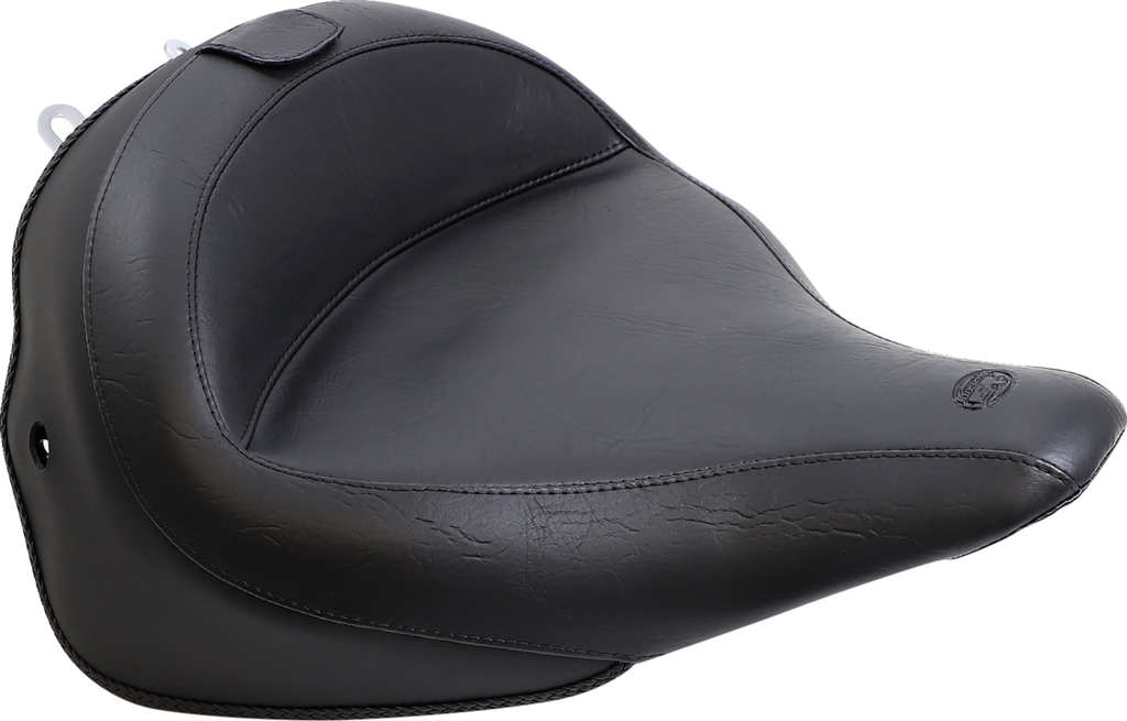 MUSTANG Wide Solo Seat - With Backrest - Vintage - Black - Smooth - FLSTN '05-'17 79914 — image 4