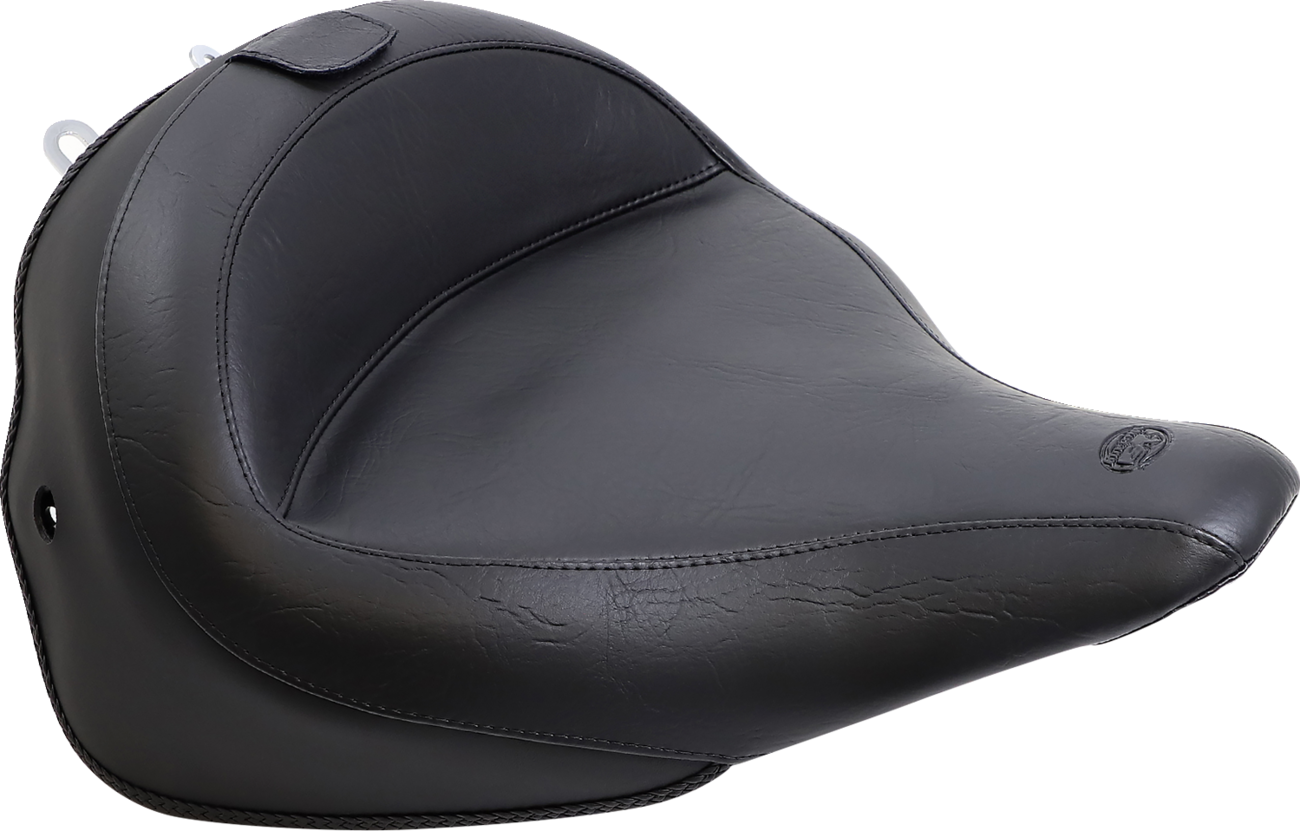 MUSTANG Wide Solo Seat - With Backrest - Vintage - Black - Smooth - FLSTN '05-'17 79914 — image 4