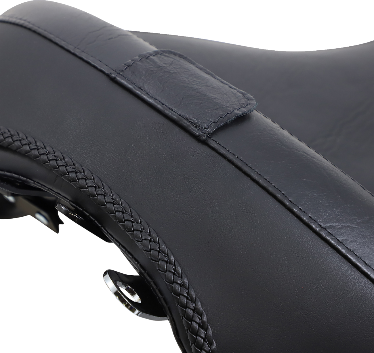 MUSTANG Wide Solo Seat - With Backrest - Vintage - Black - Smooth - FLSTN '05-'17 79914 — image 5