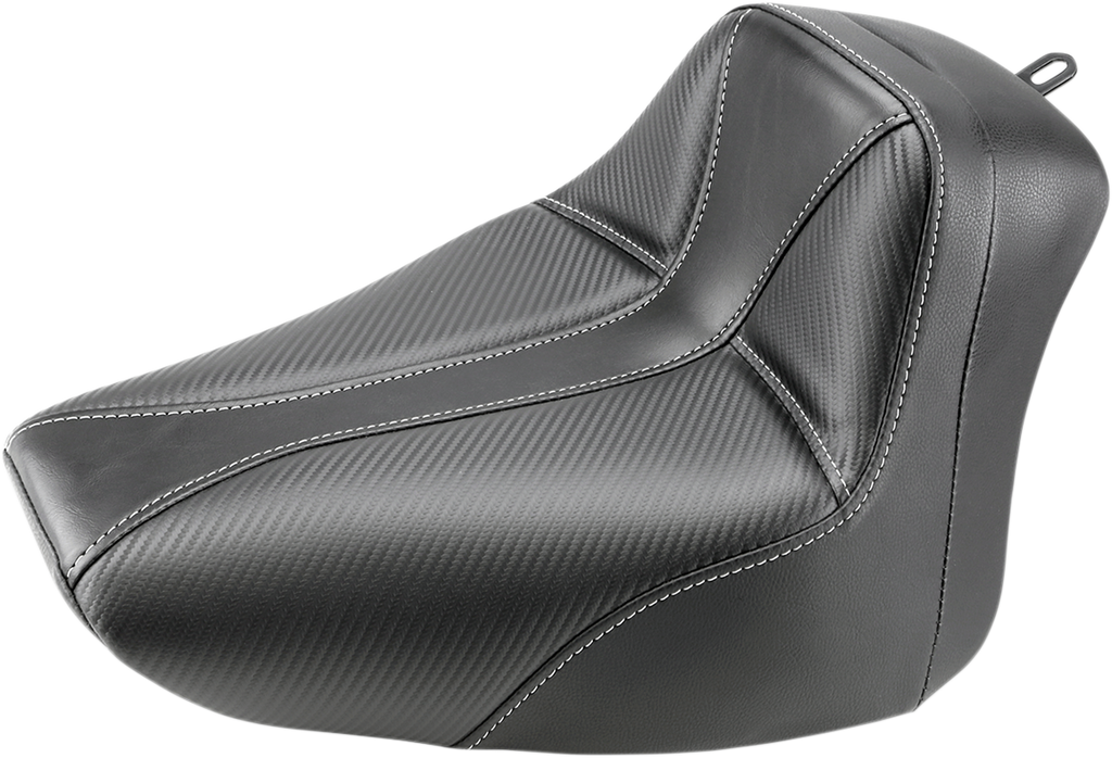 SADDLEMEN Dominator Solo Seat - w/o Backrest - Black w/ Gray Stitching - FLS/FXS '00-'06 800-01-0042 — image 1