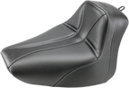 SADDLEMEN Dominator Solo Seat - w/o Backrest - Black w/ Gray Stitching - FLS/FXS '00-'06 800-01-0042 — image 1