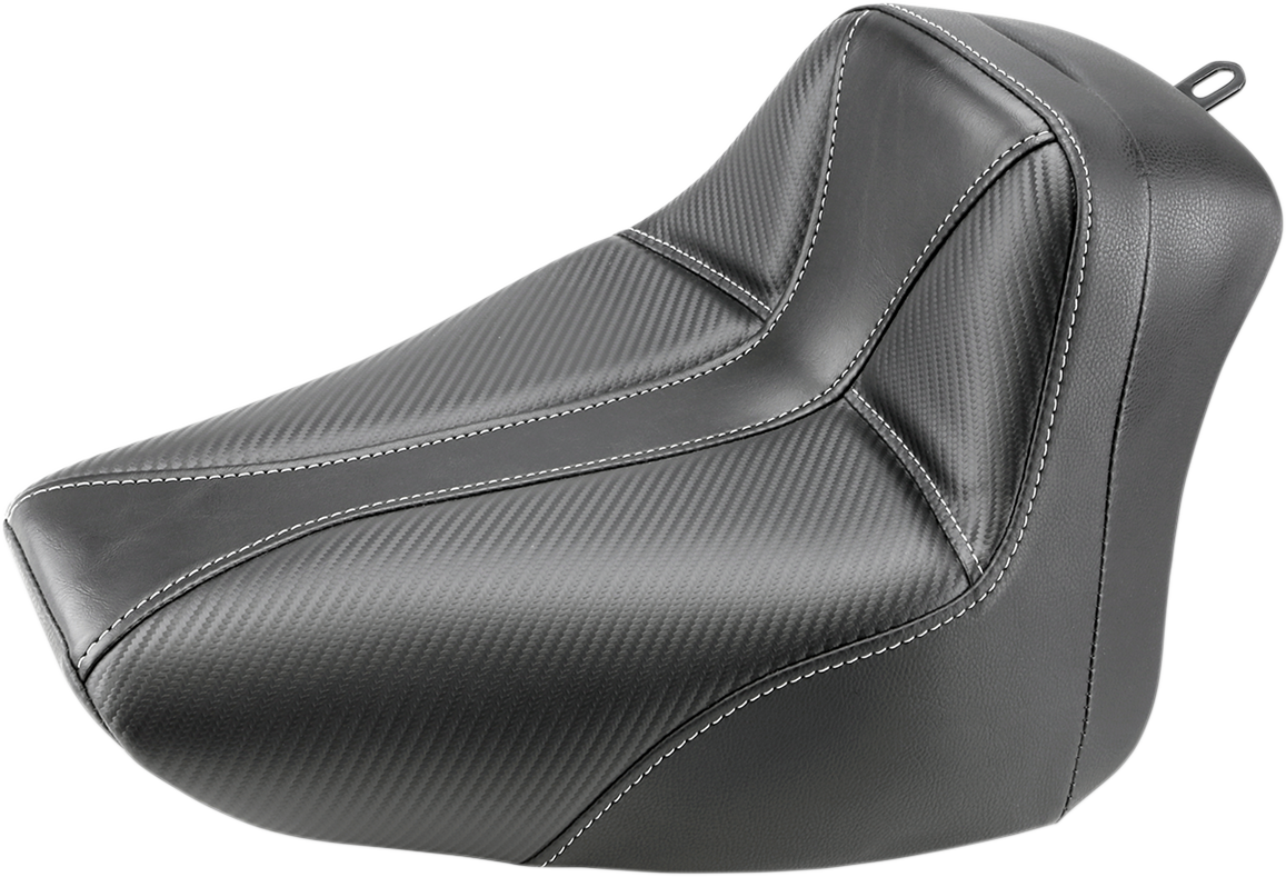SADDLEMEN Dominator Solo Seat - w/o Backrest - Black w/ Gray Stitching - FLS/FXS '00-'06 800-01-0042 — image 1