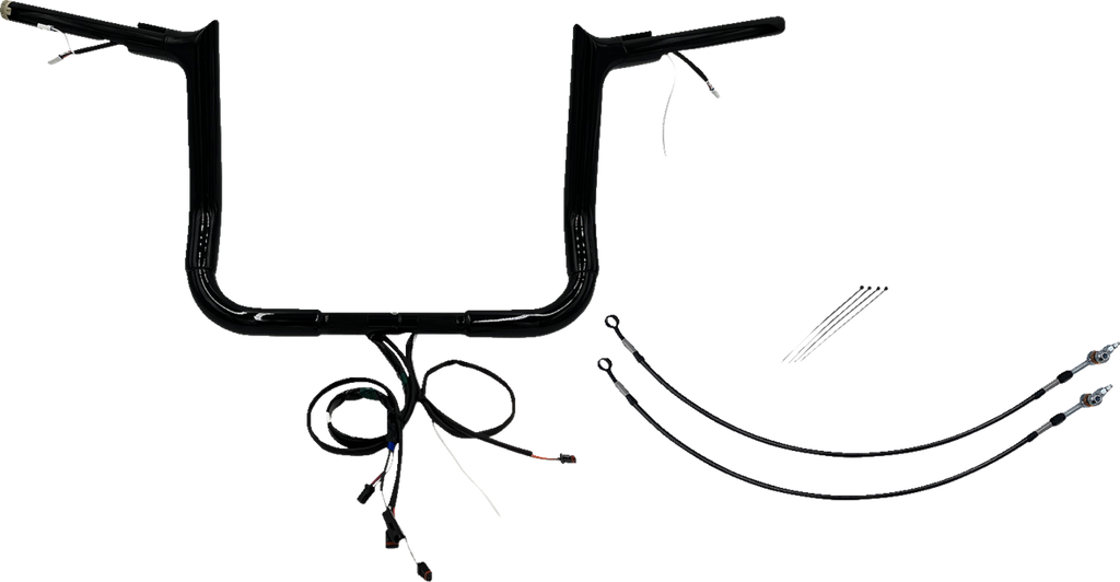 FAT BAGGERS INC. EZ Install Wired 1-1/2" Pointed Top Handlebar Kit - 12" - Black 801212-B — image 1