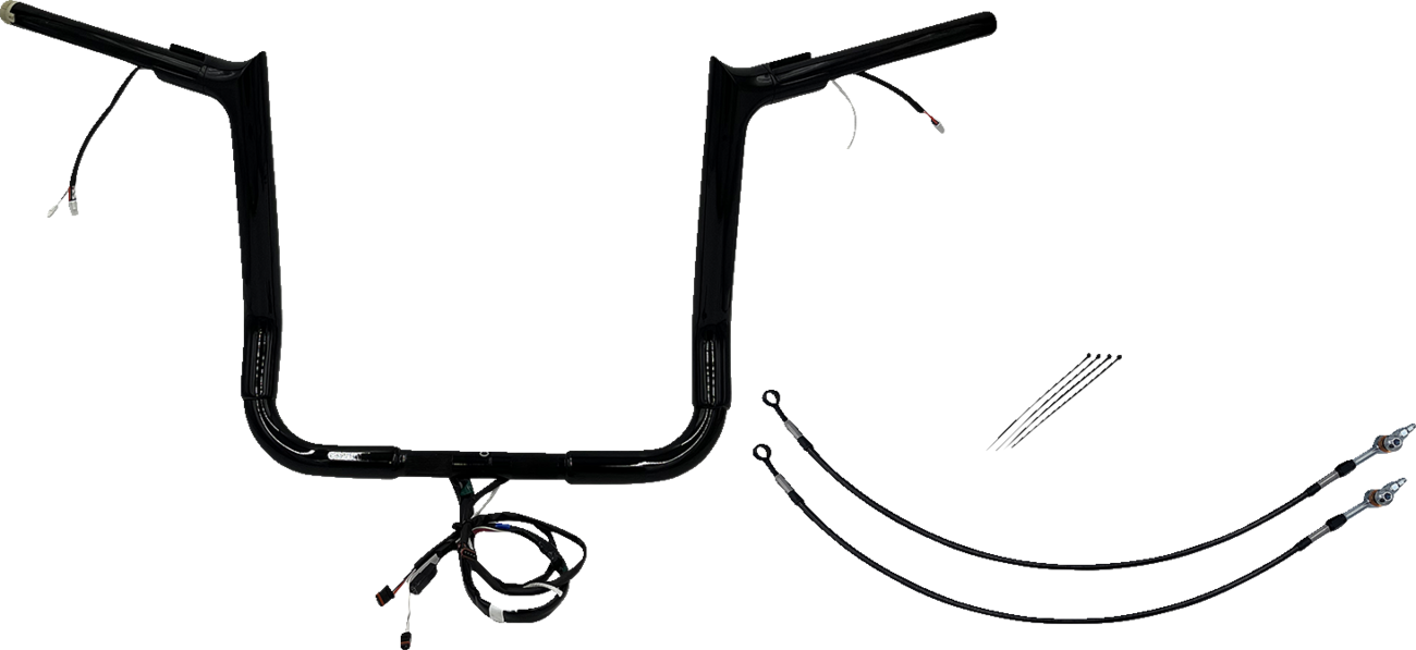FAT BAGGERS INC. EZ Install Wired 1-1/2" Pointed Top Handlebar Kit - 14" - Black 801214-B — image 1