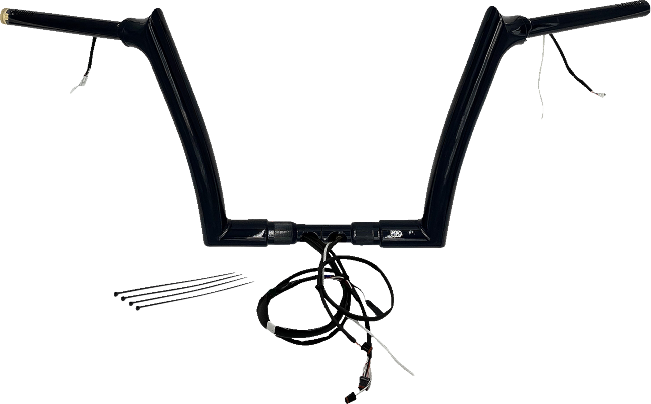 FAT BAGGERS INC. EZ Install Wired 1-1/2" Pointed Top Handlebar Kit - 12" - Black 801312-B — image 1