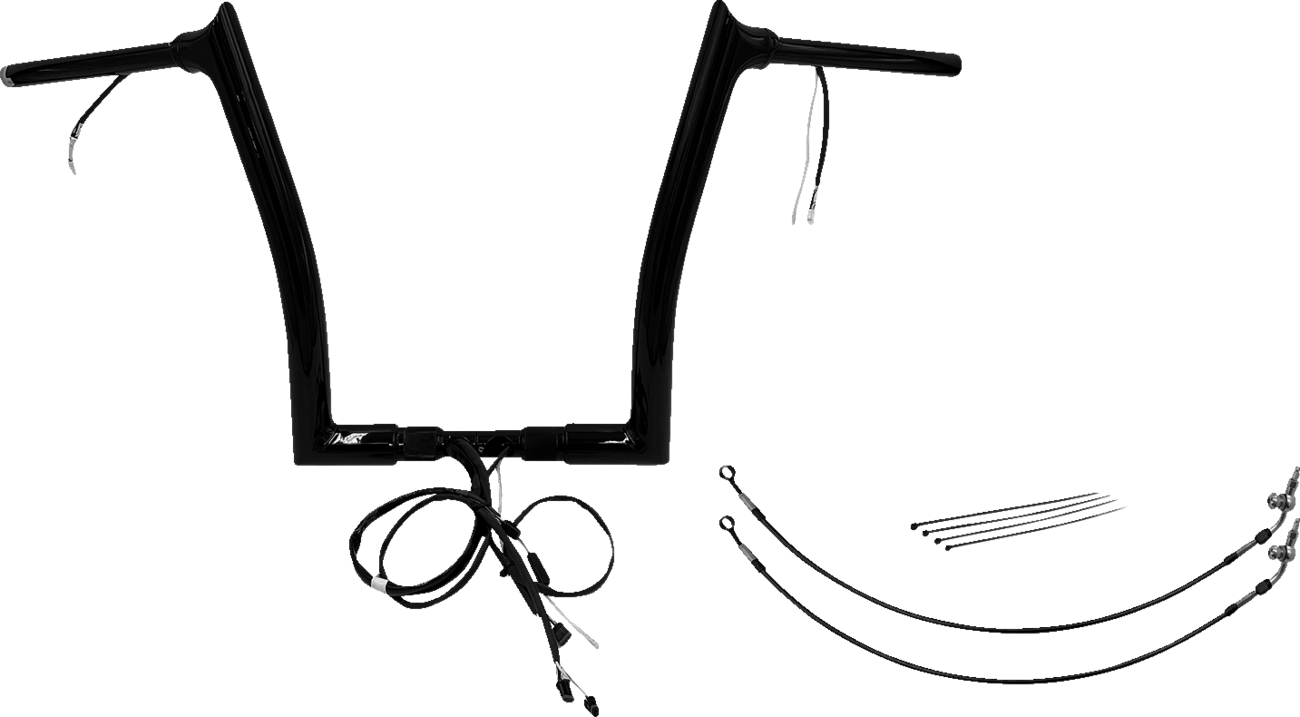 FAT BAGGERS INC. EZ Install Wired 1-1/2" Pointed Top Handlebar Kit - 14" - Black 801314-B — image 1