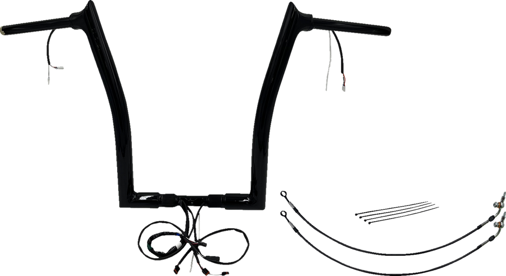 FAT BAGGERS INC. EZ Install Wired 1-1/2" Pointed Top Handlebar Kit - 16" - Black 801316-B — image 1