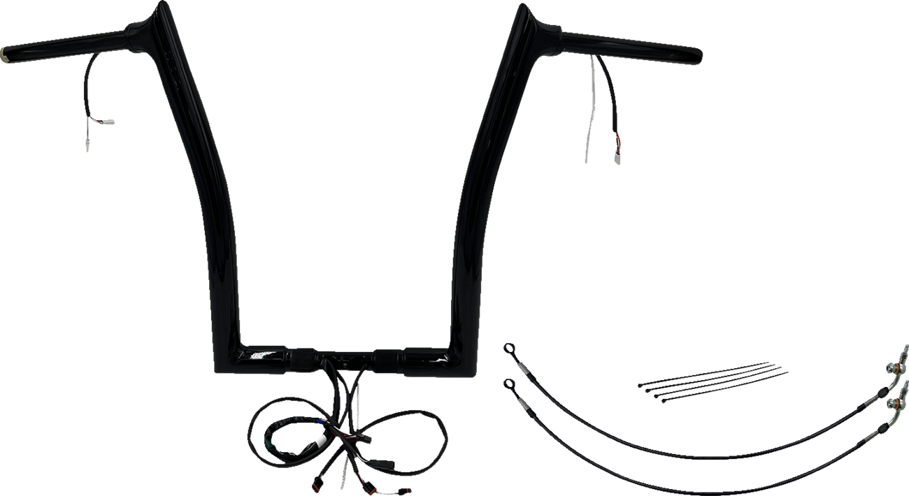 FAT BAGGERS INC. EZ Install Wired 1-1/2" Pointed Top Handlebar Kit - 16" - Black 801316-B — image 1