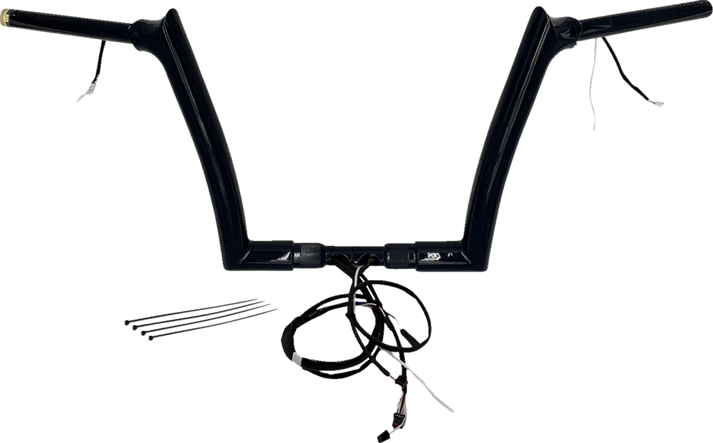 FAT BAGGERS INC. EZ Install Wired 1-1/2" Pointed Top Handlebar Kit - 12" - Black 802312-B — image 1