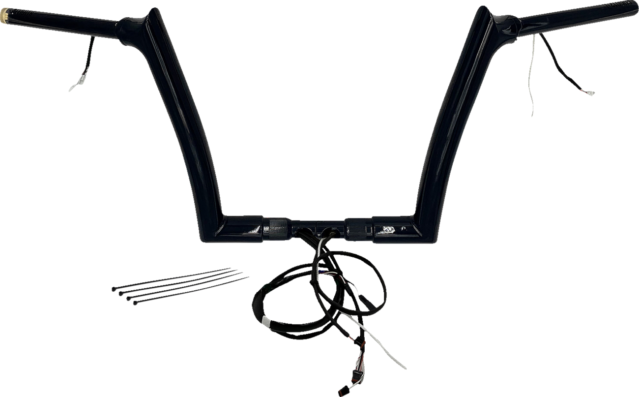 FAT BAGGERS INC. EZ Install Wired 1-1/2" Pointed Top Handlebar Kit - 12" - Black 802312-B — image 1