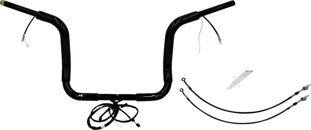 FAT BAGGERS INC. EZ Install Wired 1-1/2" Round Top Handlebar Kit - 12" - Black 802512-B — image 1