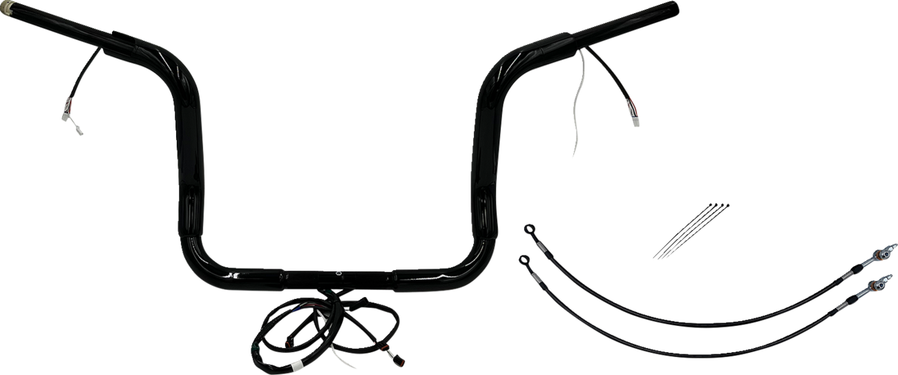 FAT BAGGERS INC. EZ Install Wired 1-1/2" Round Top Handlebar Kit - 12" - Black 802512-B — image 1