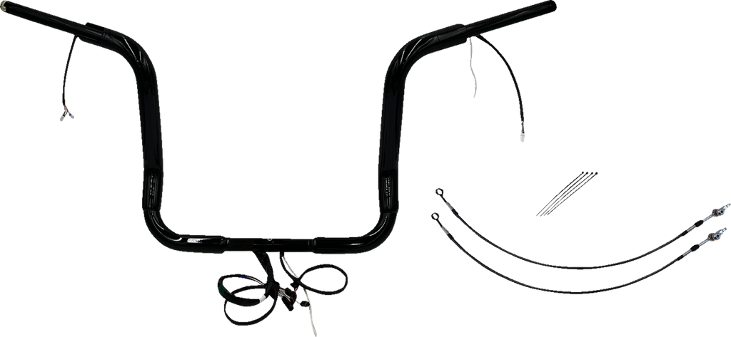 FAT BAGGERS INC. EZ Install Wired 1-1/2" Round Top Handlebar Kit - 14" - Black 802514-B — image 1
