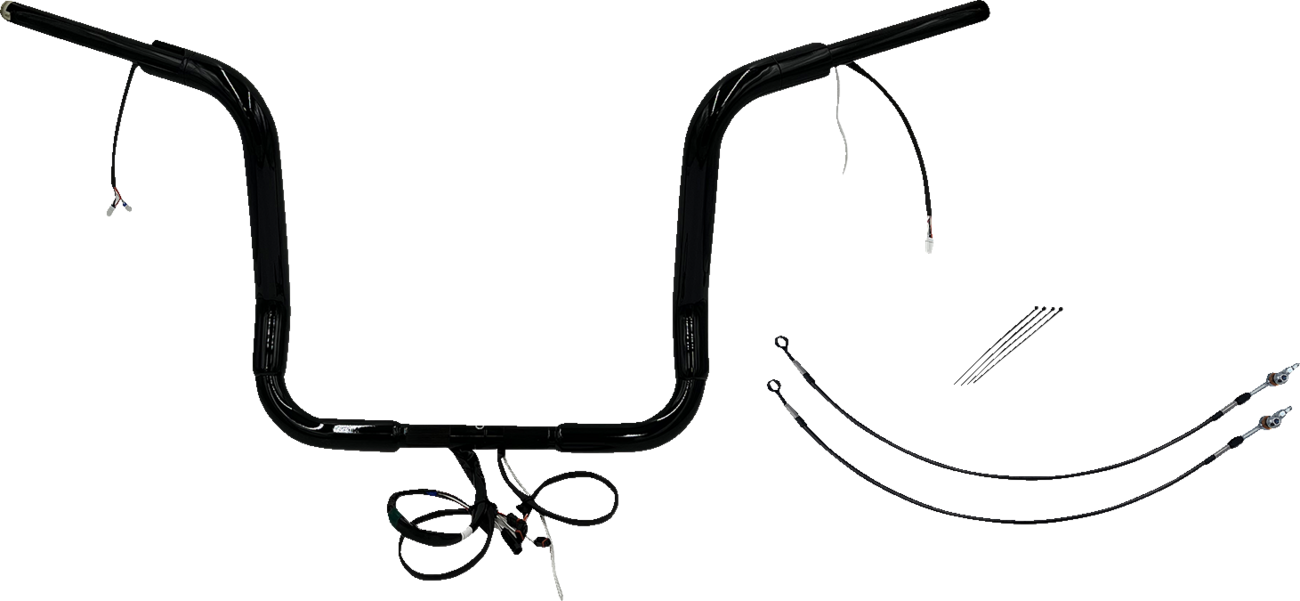 FAT BAGGERS INC. EZ Install Wired 1-1/2" Round Top Handlebar Kit - 14" - Black 802514-B — image 1