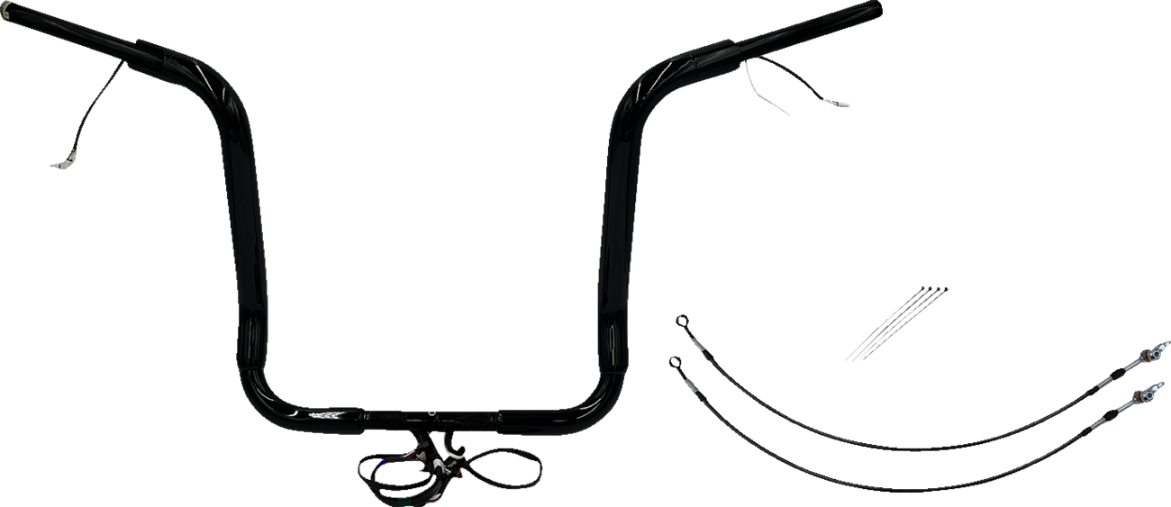 FAT BAGGERS INC. EZ Install Wired 1-1/2" Round Top Handlebar Kit - 16" - Black 802516-B — image 1