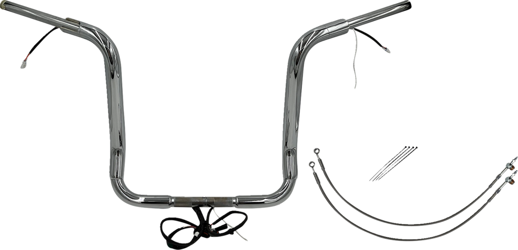 FAT BAGGERS INC. EZ Install Wired 1-1/2" Round Top Handlebar Kit - 16" - Chrome 802516 — image 1