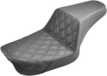 SADDLEMEN Step-Up Seat - Front Lattice Stitch - Black - Dyna 804-04-172 — image 1