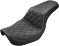 SADDLEMEN Step-Up Seat - Full Lattice Stitch - Black - Dyna 804-04-175 — image 1