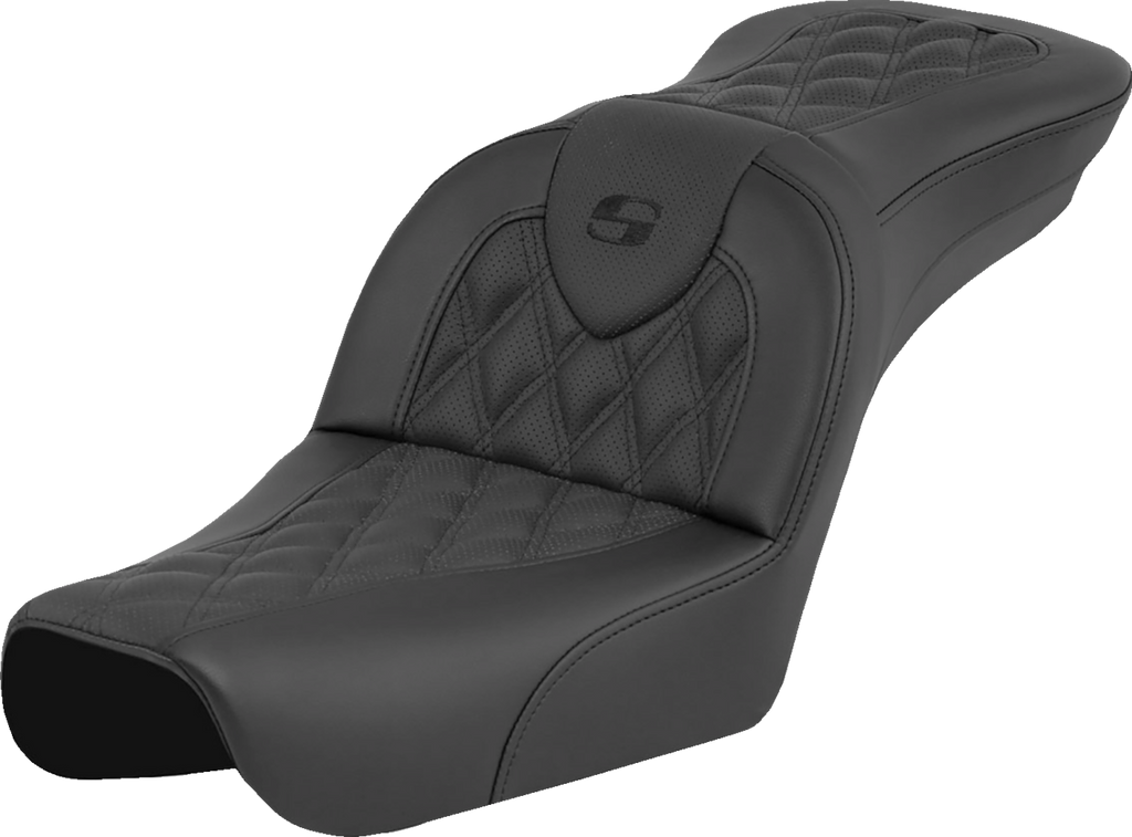 SADDLEMEN RoadSofa™ Seat - Lattice Stitch - without Driver Backrest - FXDWG '04-'05 804-05-182 — image 1