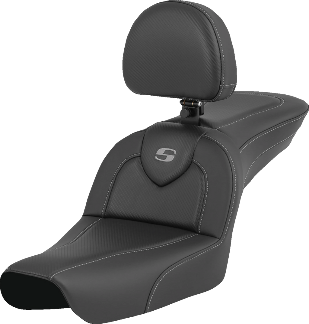 SADDLEMEN RoadSofa™ - Carbon Fiber - with Driver Backrest - FXDWG '04-'05 804-05-185BR — image 1