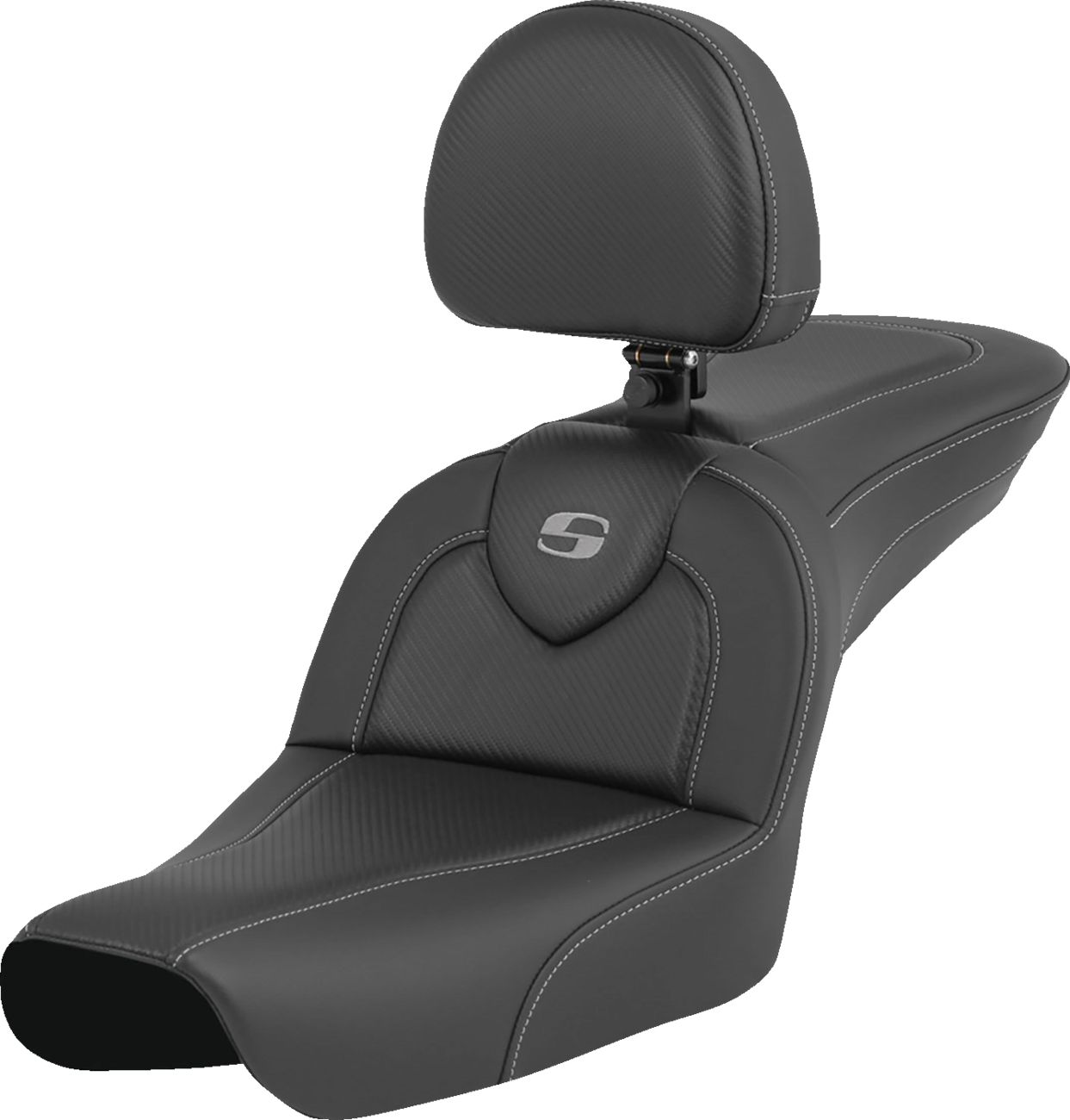 SADDLEMEN RoadSofa™ - Carbon Fiber - with Driver Backrest - FXDWG '04-'05 804-05-185BR — image 1
