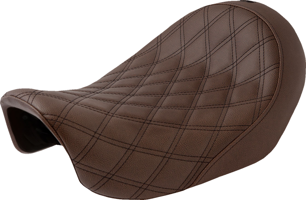SADDLEMEN Renegade™ Solo Seat - Lattice Stitched - Brown - Dyna '06-'17 806-04-002BLS — image 1