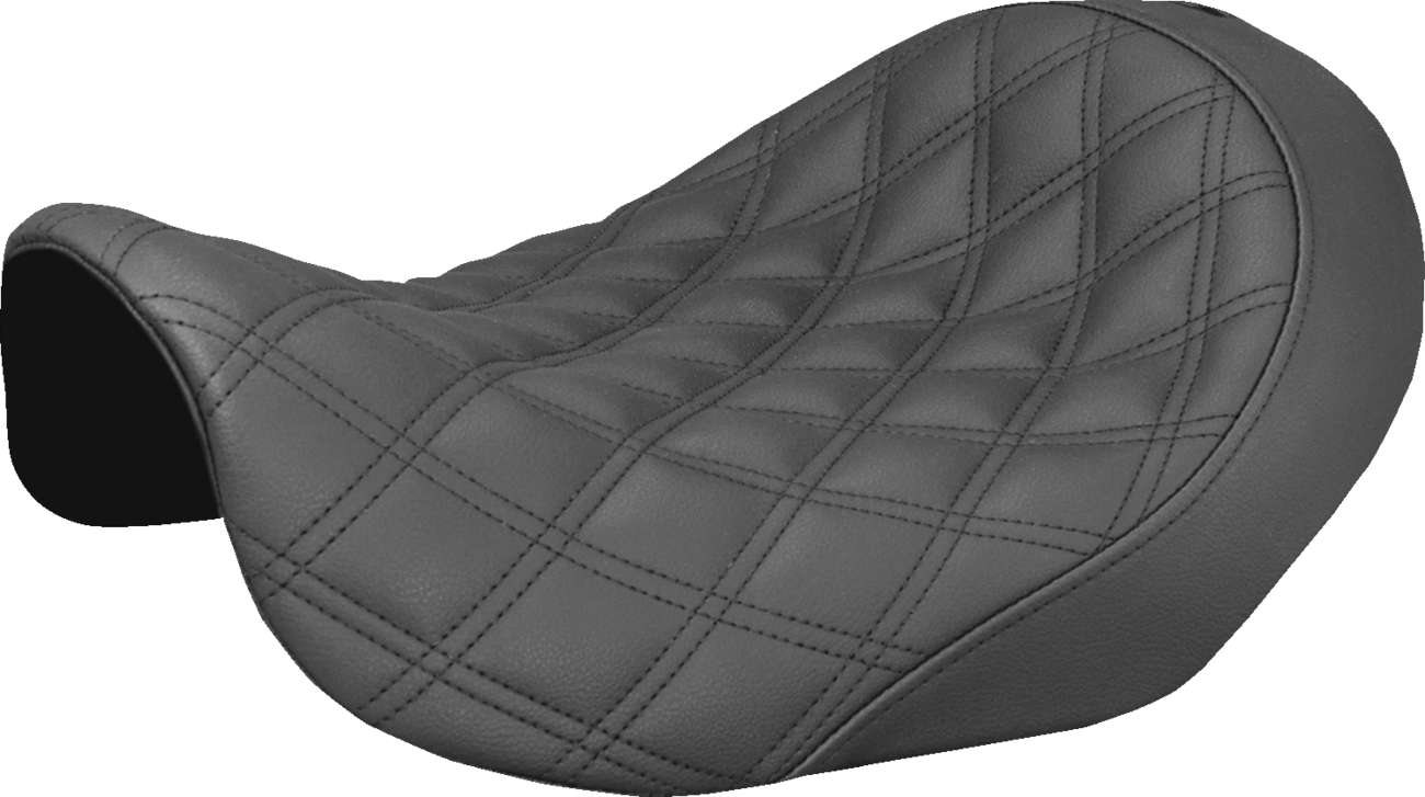 SADDLEMEN Renegade™ Solo Seat - Lattice Stitched - Black - Dyna '06-'17 806-04-002LS — image 1